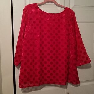 Red RSVP Talbots blouse